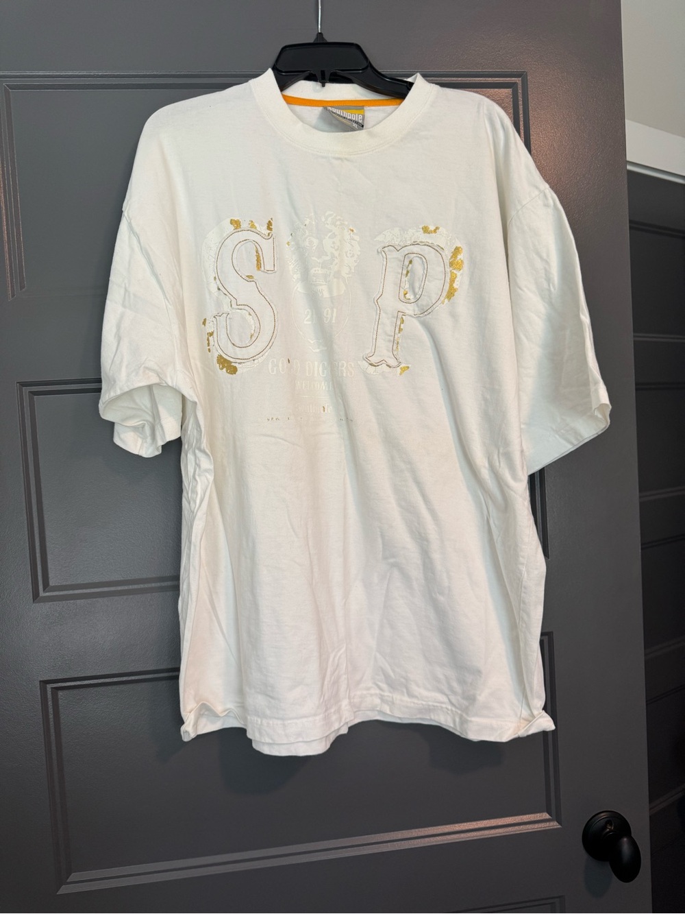 South Pole White Short Sleeve Tee with Gold Logo